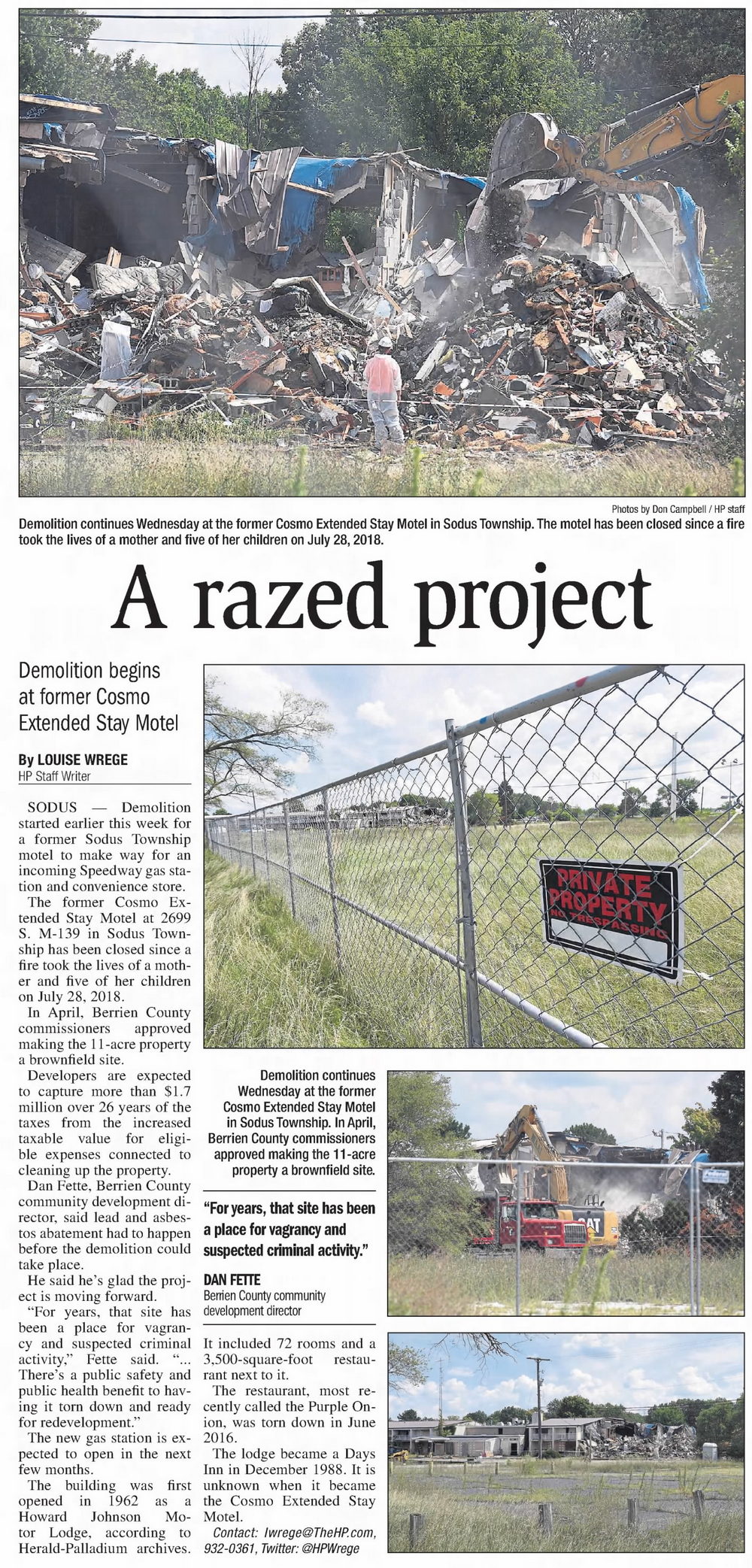 Howard Johnsons (Cosmo Extended Stay Motel) - Aug 18 2022 Article (newer photo)